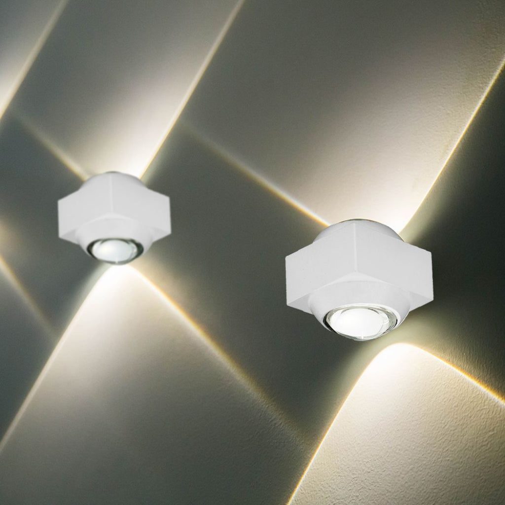 V-TAC Applique LED da Muro 2W Doppio Fascio Luminoso Corpo Bianco 4000K IP54