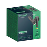 V-TAC 2*Faretti LED Da Muro 6W con Doppio Fascio Luminoso Regolabile a 360° Colore Nero 4000K IP44