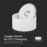 V-TAC Faretto LED COB da Incasso Rotondo 20W Inclinabile Colore Bianco 3in1