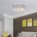 V-TAC Lampadario LED a Plafone dal Design in Cristalli con Portalampade E14x5 (Max 40W) Colore Argento H400xD240mm