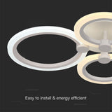 V-TAC Lampadario LED a Plafone con Telecomando 51W dal Design Moderno e Fascio Luminoso 360° Colore Bianco 600x400x100mm Dimmerabile CCT 3in1