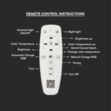 V-TAC Lampadario LED a Plafone con Telecomando 51W dal Design Moderno e Fascio Luminoso 360° Colore Bianco 600x400x100mm Dimmerabile CCT 3in1