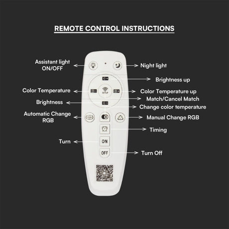 V-TAC Lampadario LED a Plafone con Telecomando 51W dal Design Moderno e Fascio Luminoso 360° Colore Bianco 600x400x100mm Dimmerabile CCT 3in1