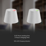 V-TAC Lampada LED da Tavolo 1.5W Colore Bianco in Alluminio con caricatore Wireless e Touch Dimmerabile 3000K IP54