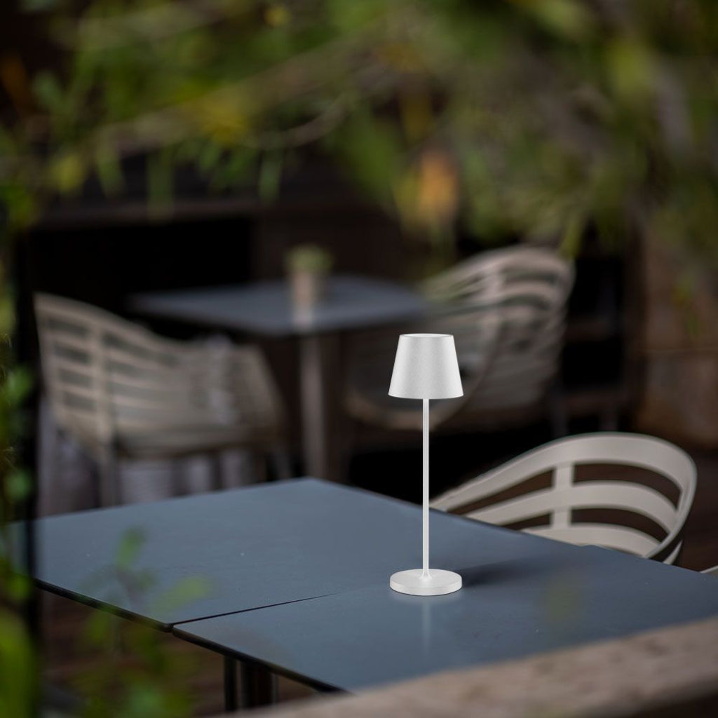 V-TAC Lampada LED da Tavolo 1.5W Colore Bianco in Alluminio con caricatore Wireless e Touch Dimmerabile 3000K IP54