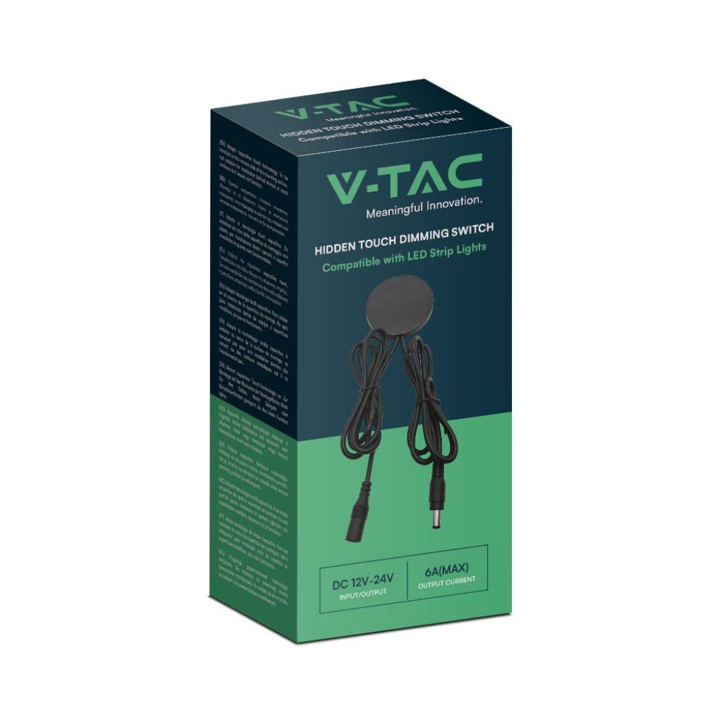 V-TAC Interruttore touch per Strip LED nascosto 12V/24V Colore Nero