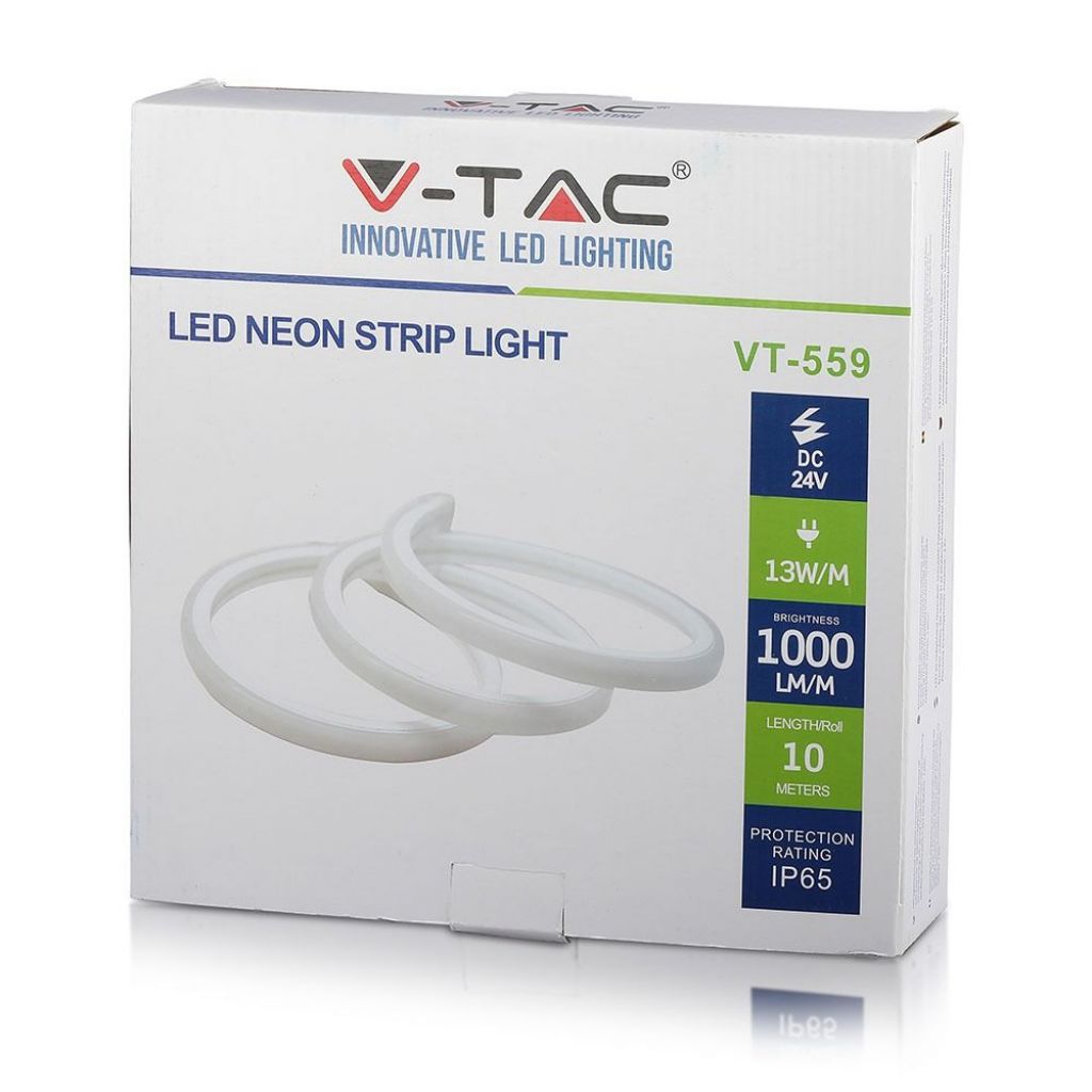 V-TAC Strip LED Neon Flex 13W/m 120 LED/m Bobina 10m 24V 4000K IP65