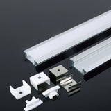 V-TAC Profilo in Alluminio Colore Silver per Strip LED a Incasso (Max l: 12,4mm) Copertura Satinata 2000 x 24,7 x 7mm