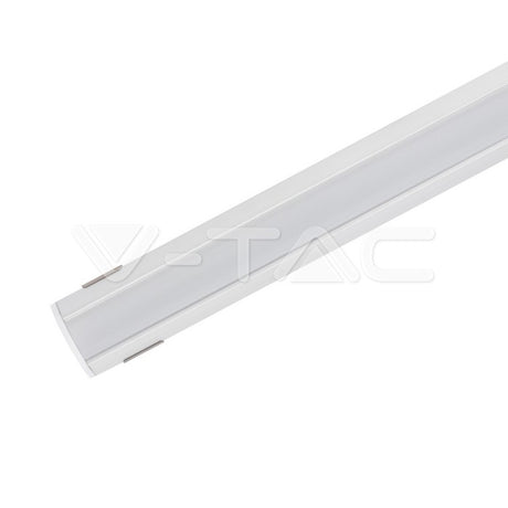 V-TAC Profilo in Alluminio Angolare Colore Silver per Strip LED (Max l: 12,1mm) Copertura Satinata 2000 x 19 x 19mm