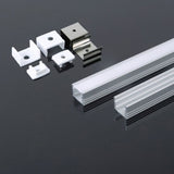 V-TAC Profilo Lineare per Strip LED con larghezza fino a 12.4mm in Alluminio Colore Silver con Copertura Opaca 2000x17.4x12.1mm