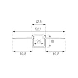 V-TAC Profilo in Alluminio Colore Silver per Strip LED ad Incasso per Cartongesso (Max l: 9,5mm) Copertura Satinata 2000 x 60mm