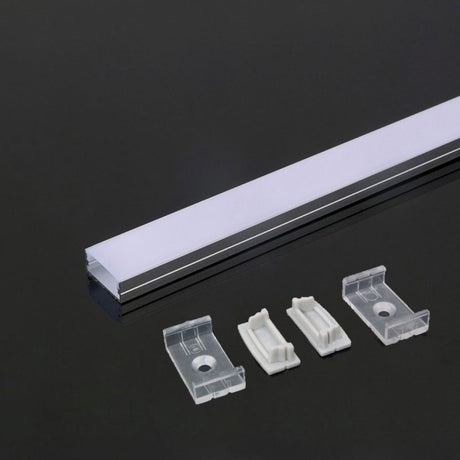 V-TAC Profilo in Alluminio Colore Bianco per Strip LED (Max l: 21,5mm) 2000 x 23,5 x 9,8mm