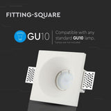 V-TAC Portafaretto LED da Incasso Quadrato GU10 e GU5.3 (MR16) Corpo in Gesso Bianco