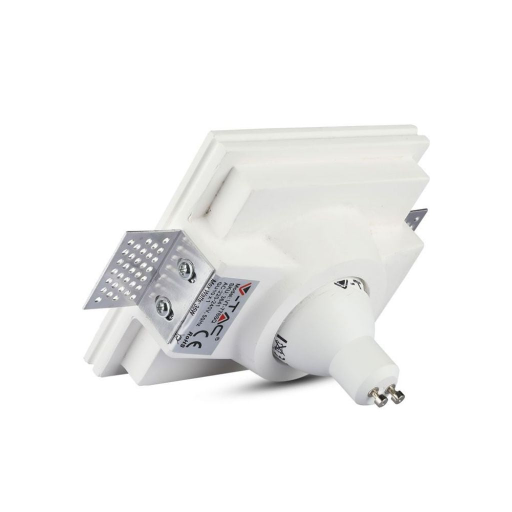 V-TAC Portafaretto LED da Incasso Quadrato GU10 e GU5.3 (MR16) Corpo in Gesso Bianco