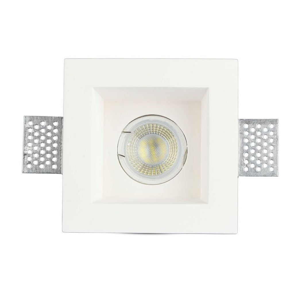 V-TAC Portafaretto LED da Incasso Quadrato GU10 e GU5.3 (MR16) Corpo in Gesso Bianco