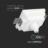 V-TAC Portafaretto LED da Incasso Quadrato GU10 e GU5.3 (MR16) Corpo in Gesso Bianco