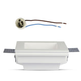 V-TAC Portafaretto LED da Incasso Quadrato GU10 e GU5.3 (MR16) Corpo in Gesso Bianco