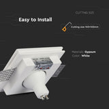 V-TAC Portafaretto LED da Incasso Quadrato GU10 e GU5.3 (MR16) Corpo in Gesso Bianco
