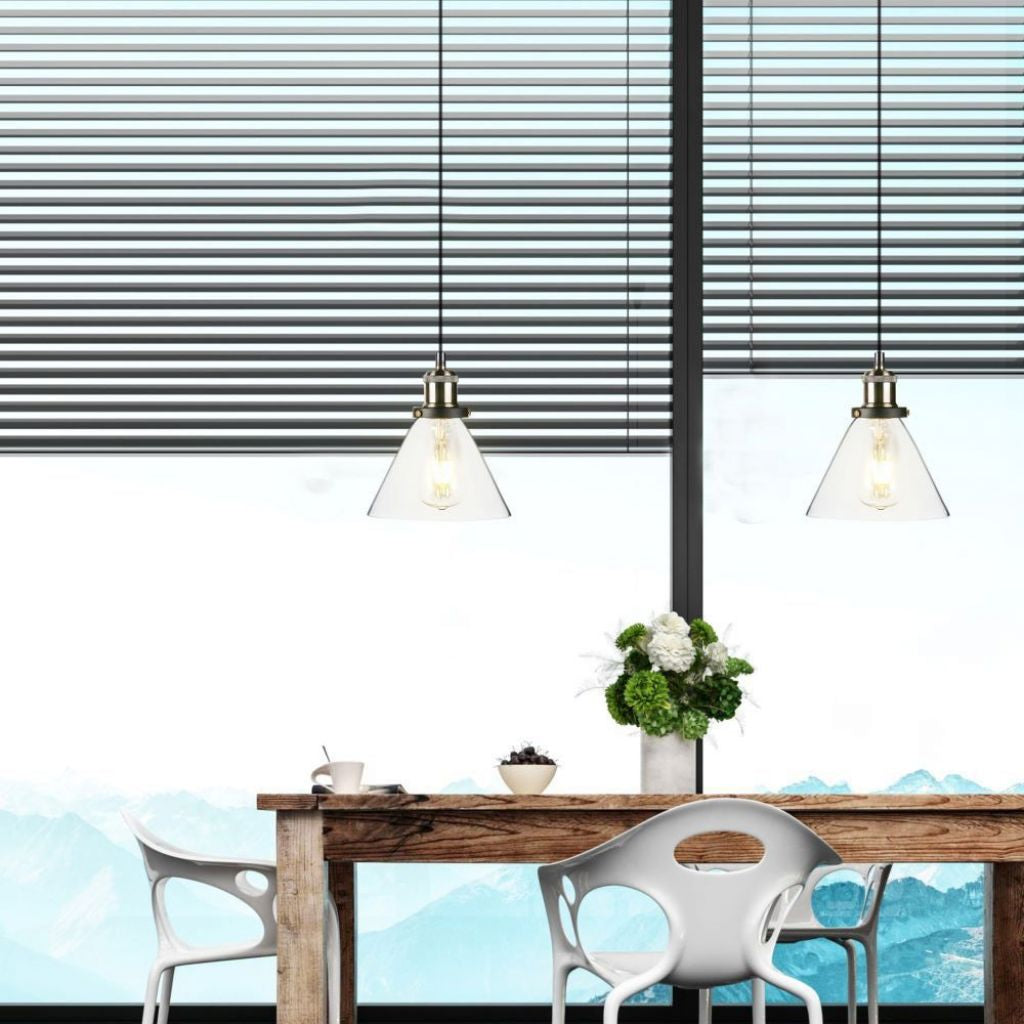 V-TAC Lampadario LED a Campana in Vetro con Portalampada E27 (Max 60W) Colore Trasparente