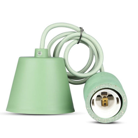 V-TAC Lampadario LED a Cilindro in Calcestruzzo con Portalampada E27 (Max 60W) Colore Verde