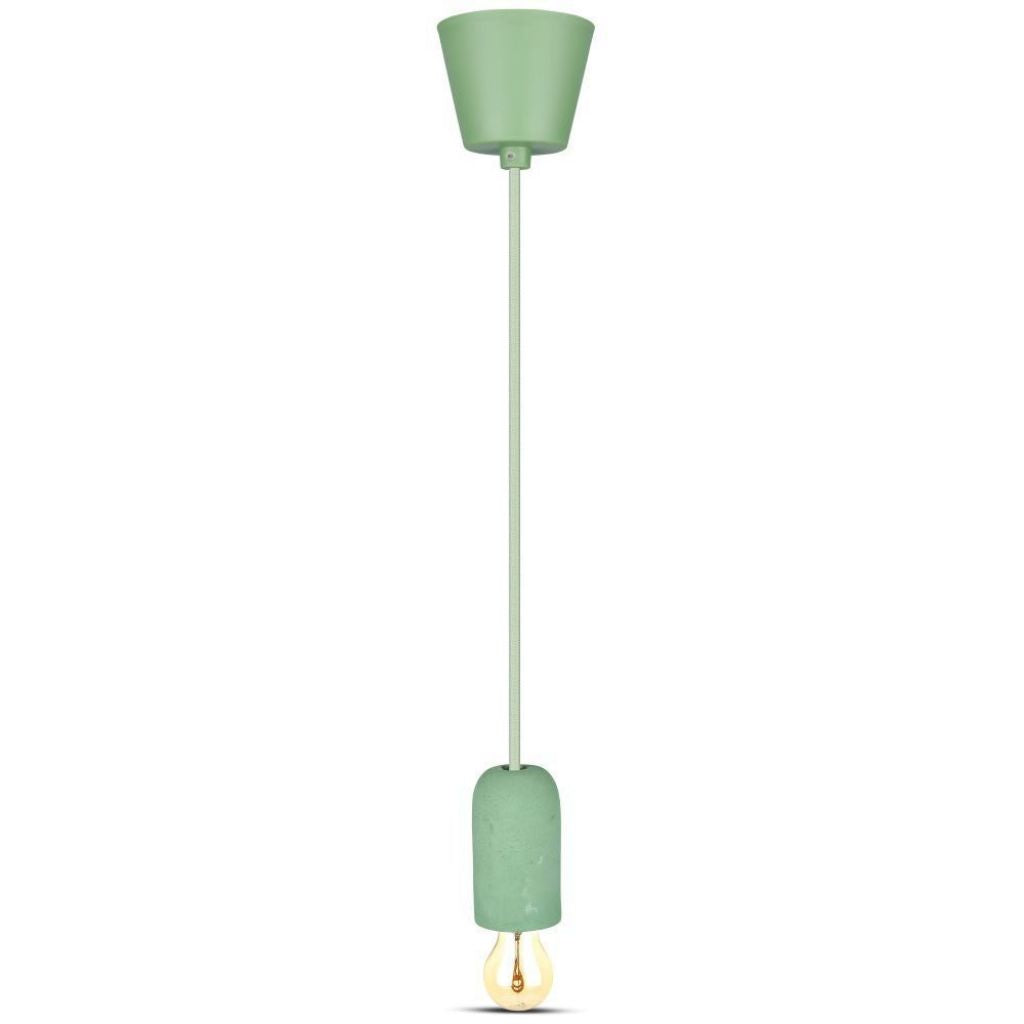 V-TAC Lampadario LED a Cilindro in Calcestruzzo con Portalampada E27 (Max 60W) Colore Verde