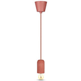 V-TAC Lampadario LED a Cilindro in Calcestruzzo con Portalampada E27 (Max 60W) Colore Rosso