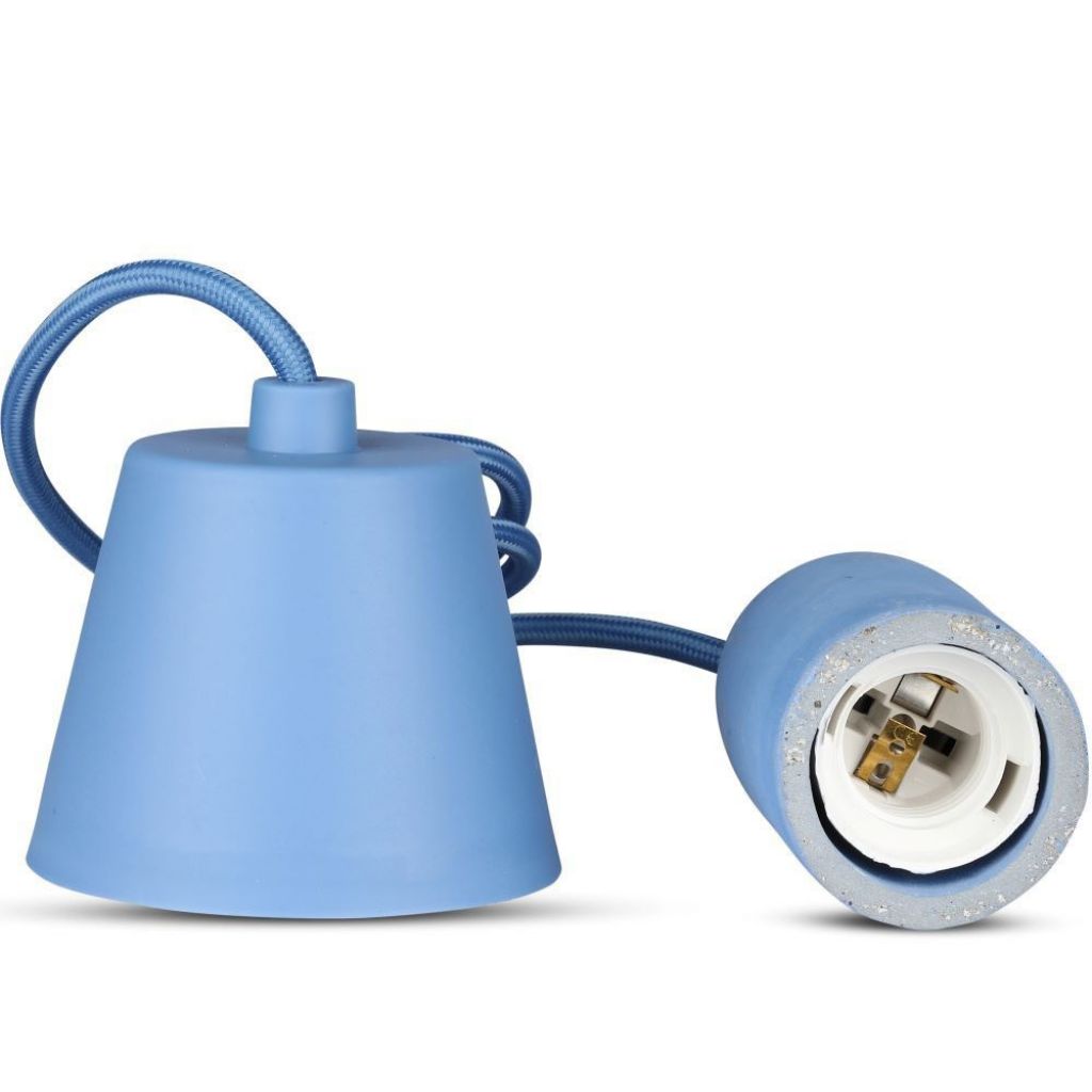 V-TAC Lampadario LED a Cilindro in Calcestruzzo con Portalampada E27 (Max 60W) Colore Blu