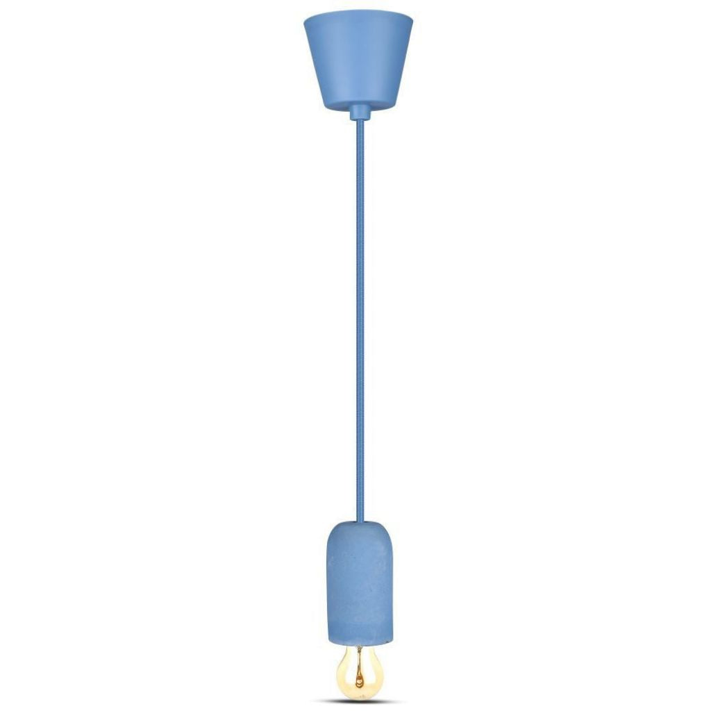 V-TAC Lampadario LED a Cilindro in Calcestruzzo con Portalampada E27 (Max 60W) Colore Blu