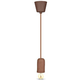 V-TAC Lampadario LED a Cilindro in Calcestruzzo con Portalampada E27 (Max 60W) Colore Marrone