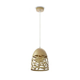 V-TAC Lampadario LED a Campana in Metallo Satinato con Portalampada E27 (Max 60W) Colore Oro Champagne