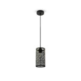 V-TAC Lampadario LED a Cilindro Alveolare in Metallo Satinato con Portalampada E27 Ø13x130cm (Max 60W) Colore Nero Opaco