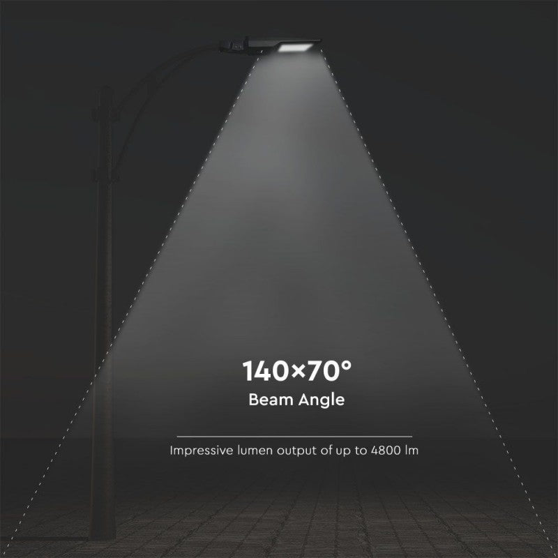 V-TAC Armatura Stradale LED SMD 40W 120LM/W con Pannello Solare, Sensore PIR e Telecomando, Colore Nero 6000K IP65
