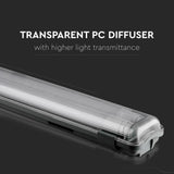 V-TAC Plafoniera LED Doppia Impermeabile 36W 120cm 4000K IP65
