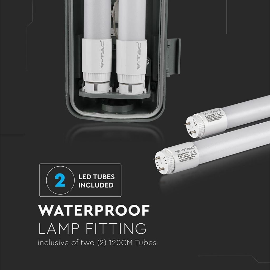 V-TAC Plafoniera LED Doppia Impermeabile 36W 120cm 4000K IP65