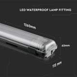 V-TAC Plafoniera LED Doppia Impermeabile 36W 120cm 4000K IP65