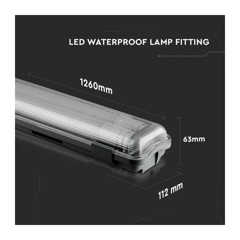 V-TAC Plafoniera LED Doppia Impermeabile 36W 120cm 6400K IP65