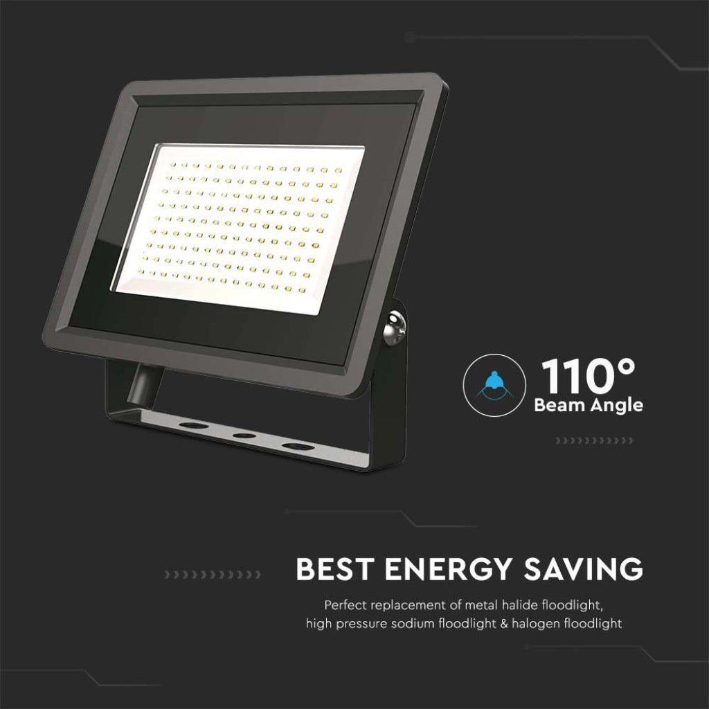V-TAC Faro LED SMD 100W F-Series con Driver IC Integrato Colore Nero 4000K IP65