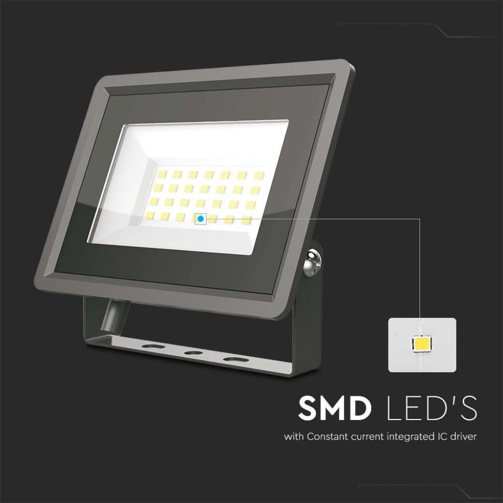 V-TAC Faro LED SMD 20W F-Series con Driver IC Integrato Colore Nero 4000K IP65