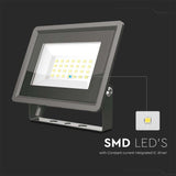 V-TAC Faro LED SMD 20W F-Series con Driver IC Integrato Colore Nero 4000K IP65
