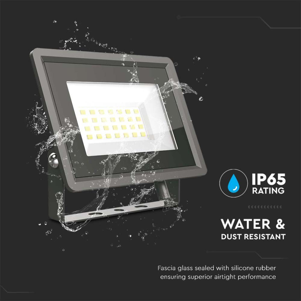 V-TAC Faro LED SMD 20W F-Series con Driver IC Integrato Colore Nero 4000K IP65