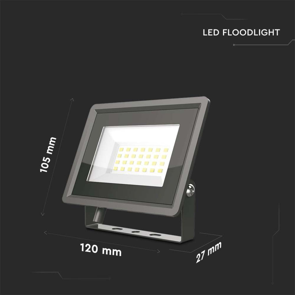 V-TAC Faro LED SMD 20W F-Series con Driver IC Integrato Colore Nero 4000K IP65