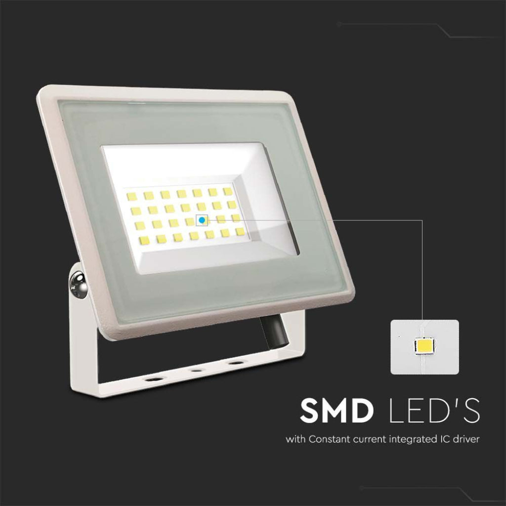 V-TAC Faro LED SMD 20W F-Series con Driver IC Integrato Colore Bianco 4000K IP65