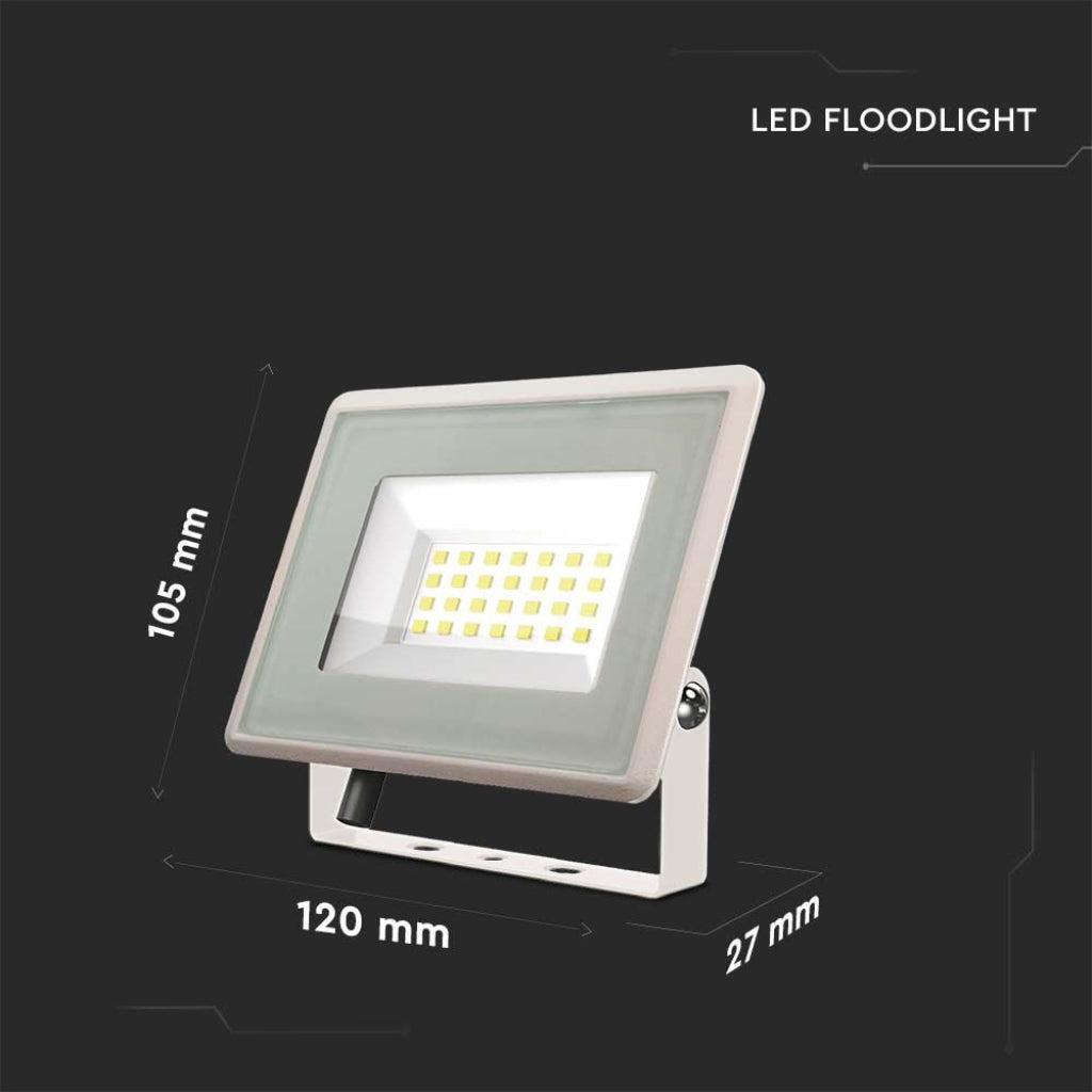 V-TAC Faro LED SMD 20W F-Series con Driver IC Integrato Colore Bianco 4000K IP65