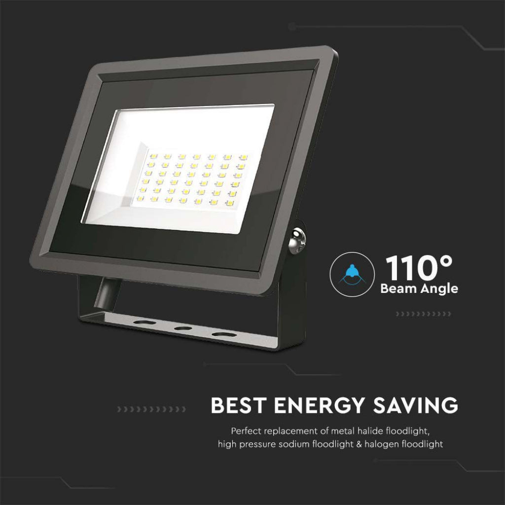 V-TAC Faro LED SMD 30W F-Series con Driver IC Integrato Colore Nero 4000K IP65