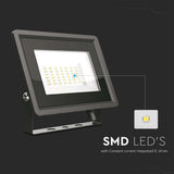 V-TAC Faro LED SMD 30W F-Series con Driver IC Integrato Colore Nero 4000K IP65