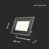 V-TAC Faro LED SMD 50W F-Series con Driver IC Integrato Colore Nero 4000K IP65