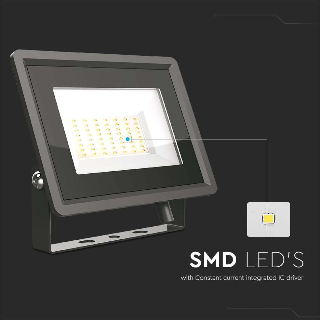 V-TAC Faro LED SMD 50W F-Series con Driver IC Integrato Colore Nero 6500K IP65