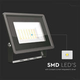 V-TAC Faro LED SMD 50W F-Series con Driver IC Integrato Colore Nero 6500K IP65