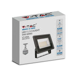 V-TAC Faro LED SMD 50W F-Series con Driver IC Integrato Colore Nero 6500K IP65