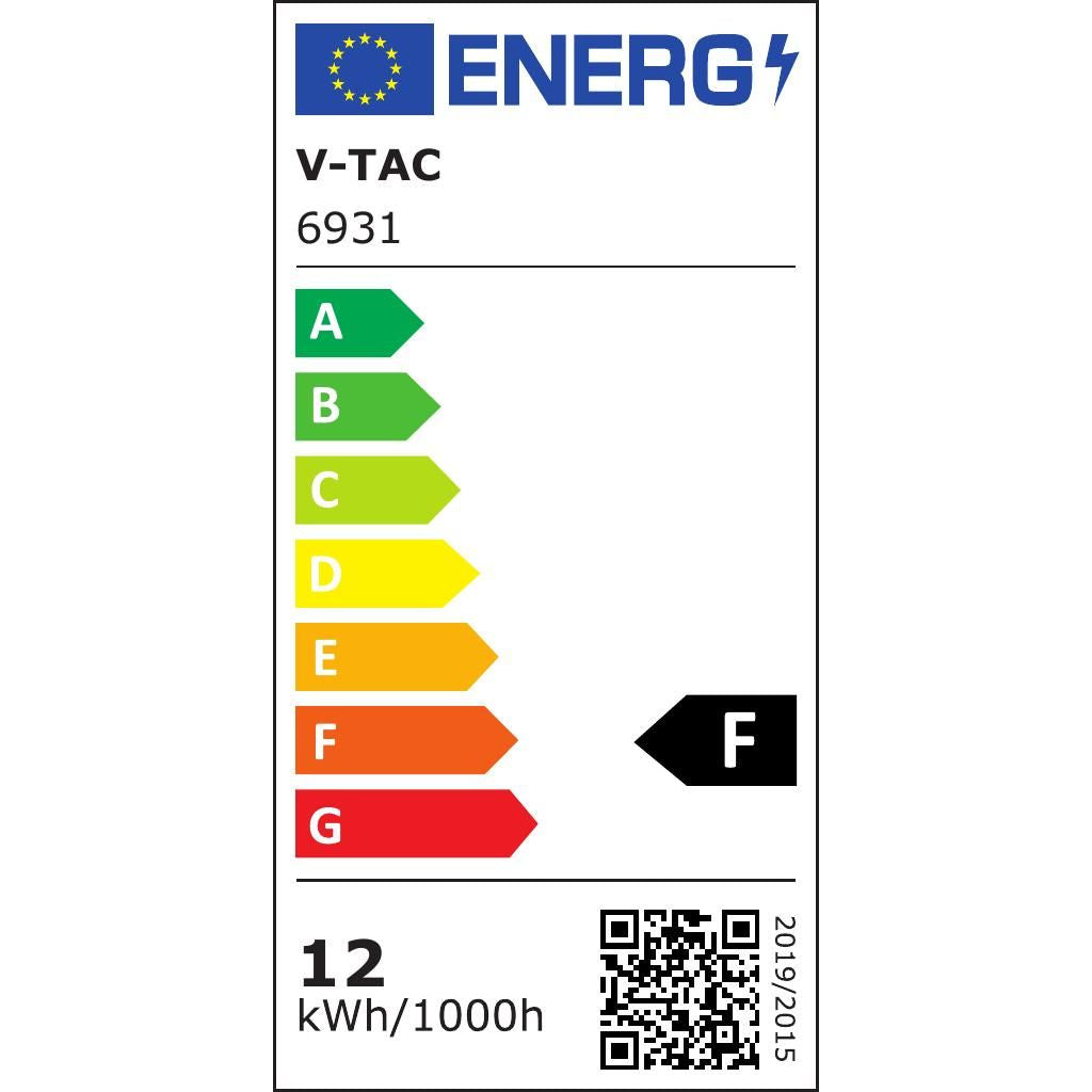 V-TAC Lampadario LED a Sospensione Circolare 12W in Metallo Colore Nero d: 240mm h: 500mm 4000K